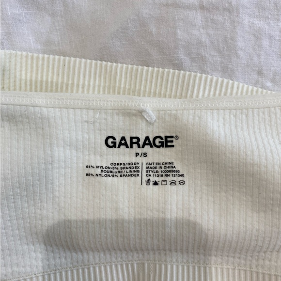 Garage Ribbed Halter Crop Top in Cream - Picture 6 of 7